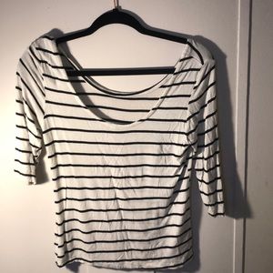 Cropped striped shirt